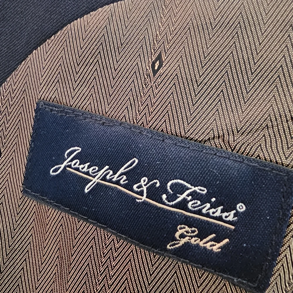 Joseph & Feiss Navy Blazer with Gold Buttons - Picture 3 of 4